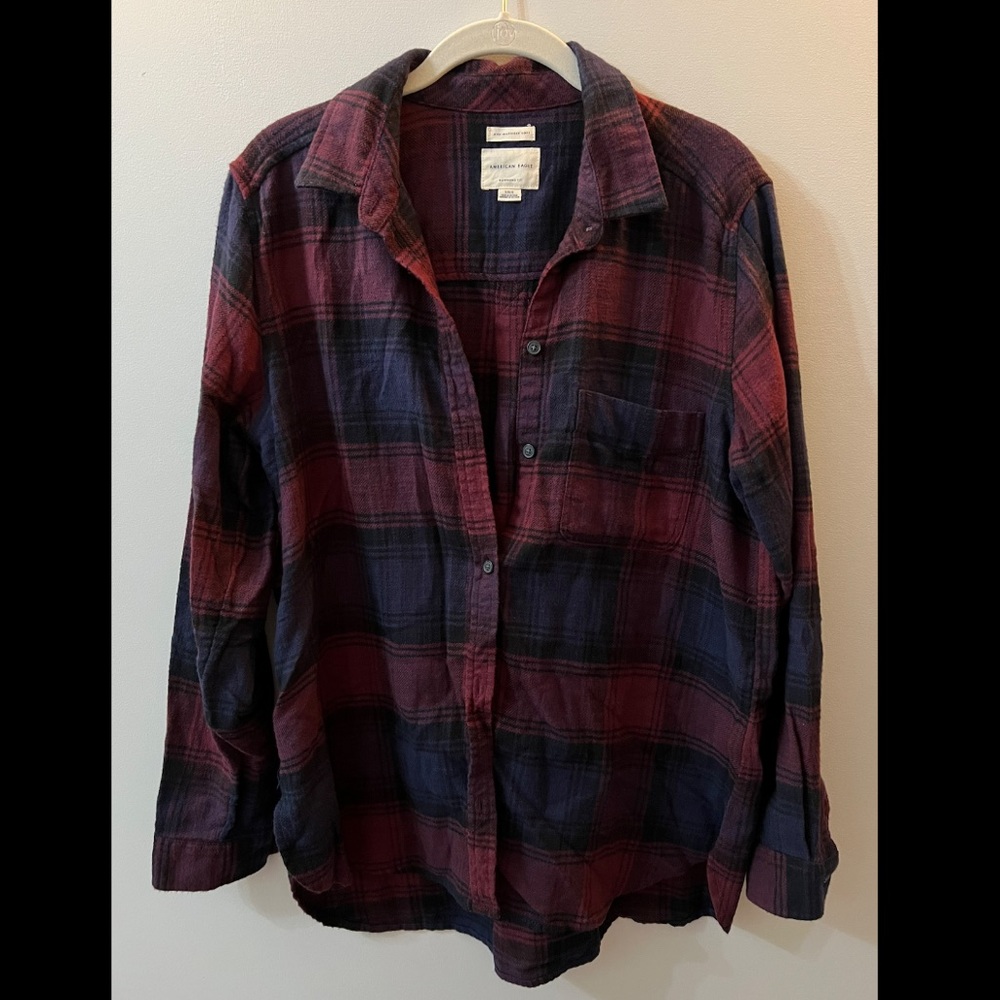 American Eagle Women’s Ahh-mazingly Soft Plaid Flannel Shirt, SZ: Large